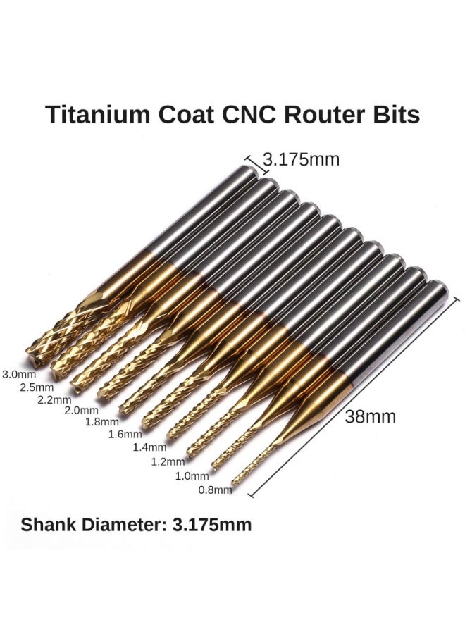 LAMAY 40PCS End Mills CNC Router Bits, 1/8" Shank CNC Cutter Milling Carving Bit Set Including 2-Flute Flat Nose & Ball Nose, Nano Blue Coat & Titanium Coat, MC40A - Image 5